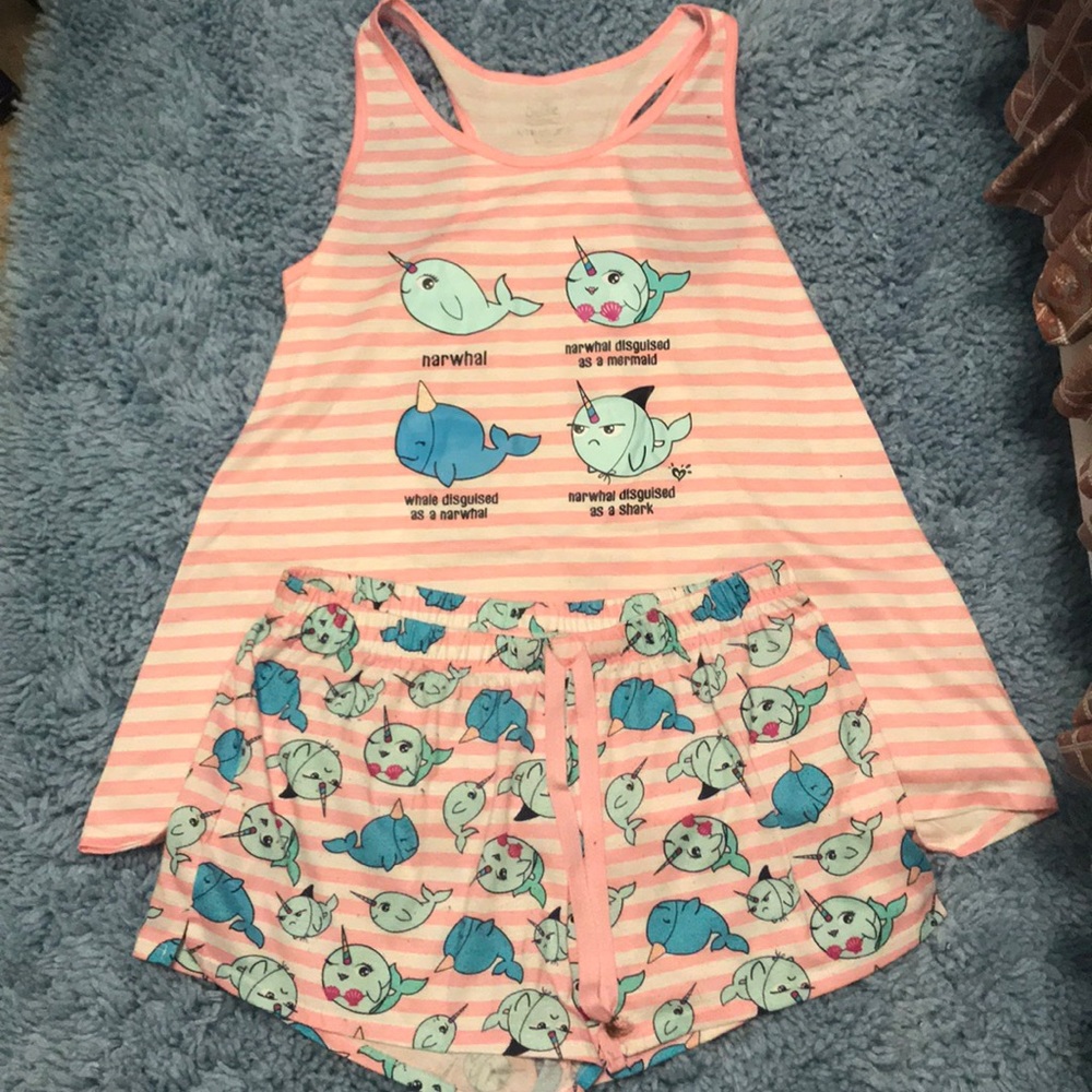 Narwhal pink kid’s pj’s